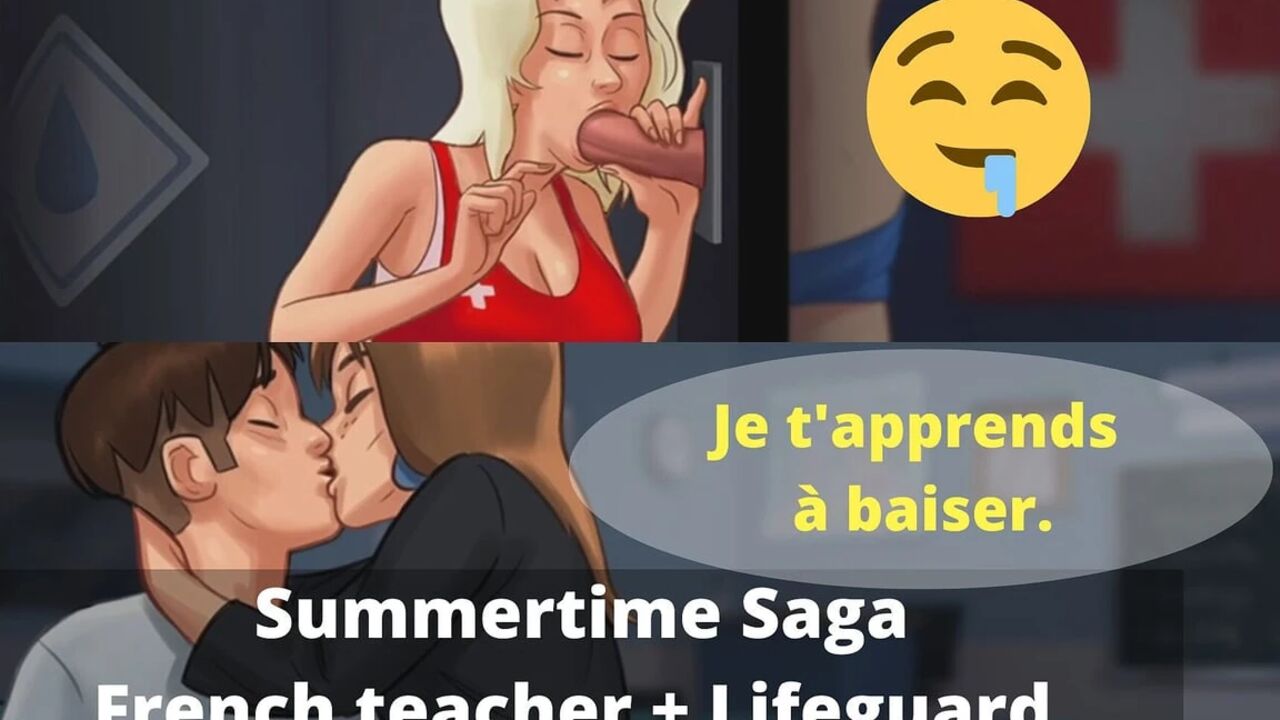 Two milfs in a day: gloryhole blowjob from blonde Pamela lifeguard and then French teacher seduces Boris in college after class