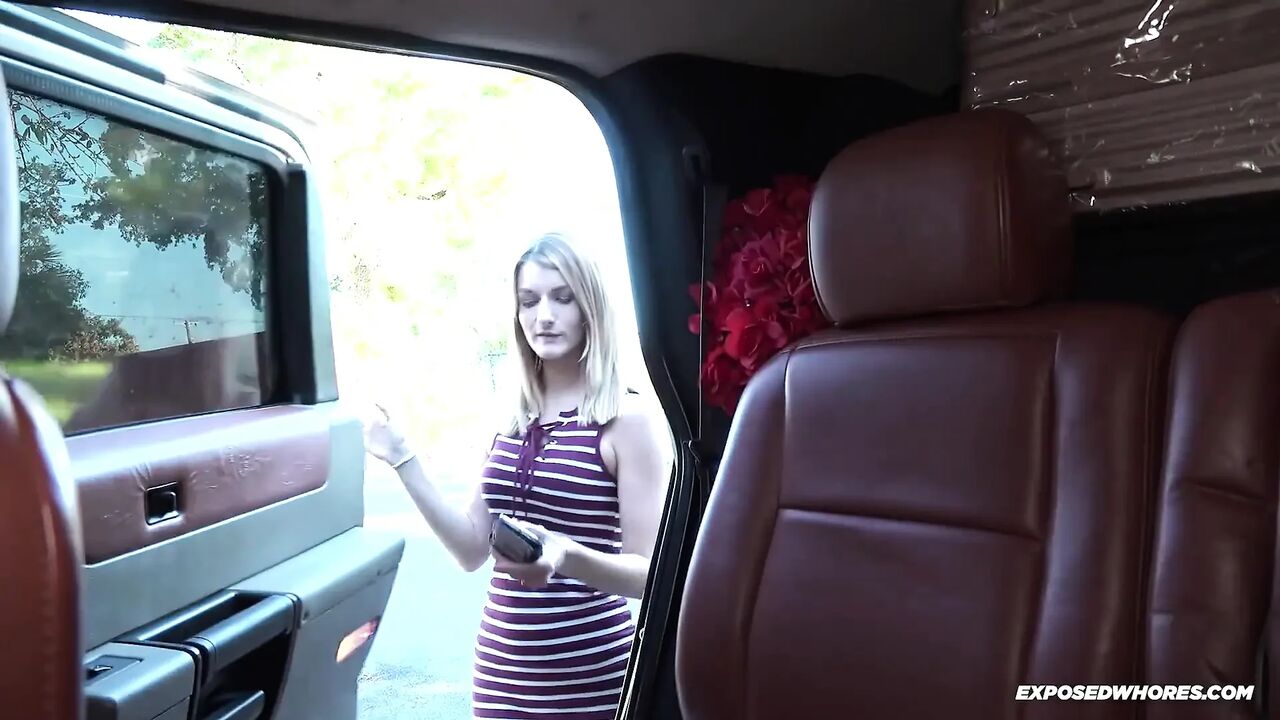 Broke slut blows her ride share driver for a ride to the airport