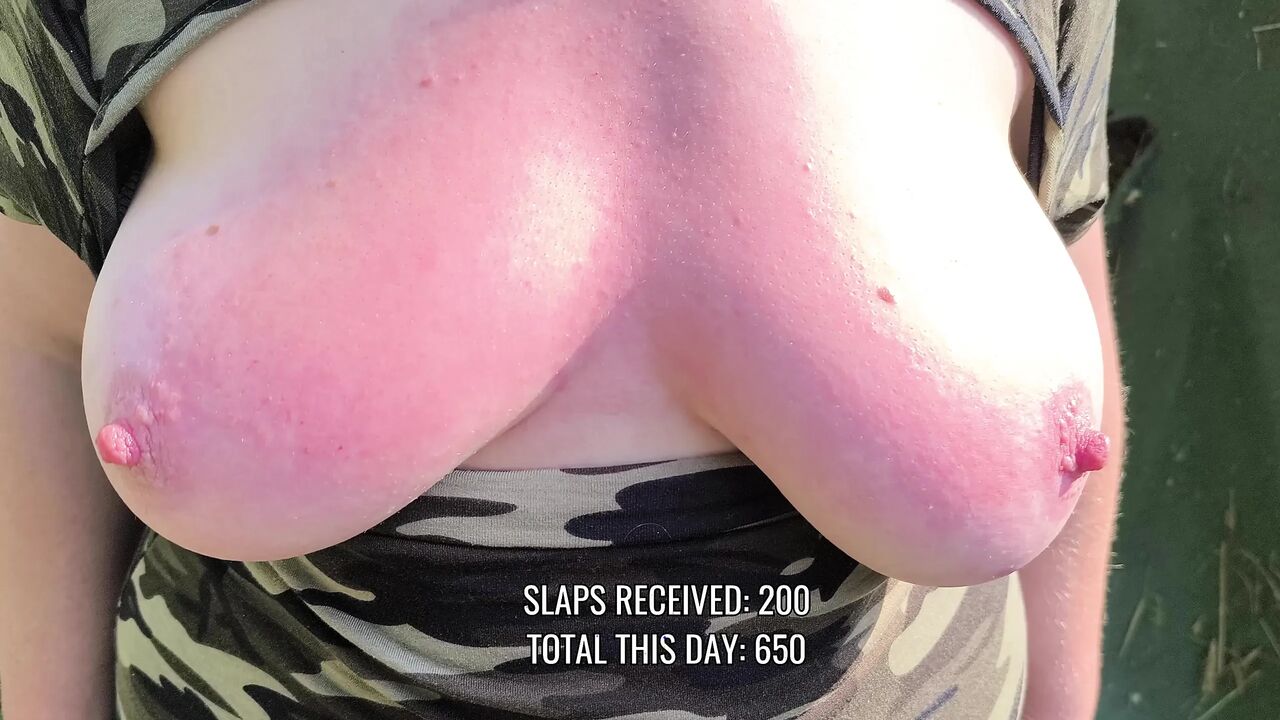Titslapping World Record Trainig 2 - 3 of 18 - 4230 Slaps