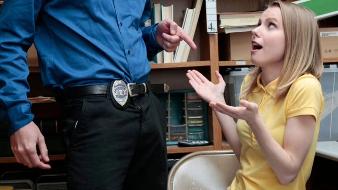 Tiny teen caught sneaking and stealing gets banged
