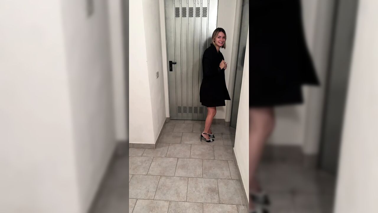 I Find My Neighbor Half-naked in the Cellar, I Offer to Help Her. She Gets Fucked While Her Husband Waits for Her at Home