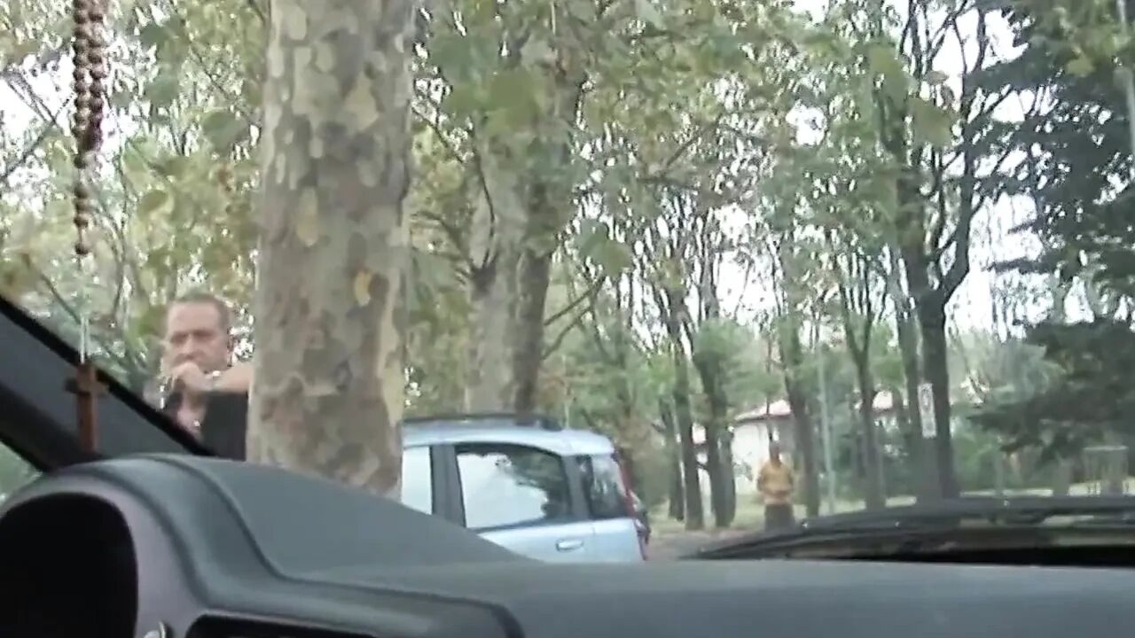 Hot brunette in black stockings picked up in a park for sex