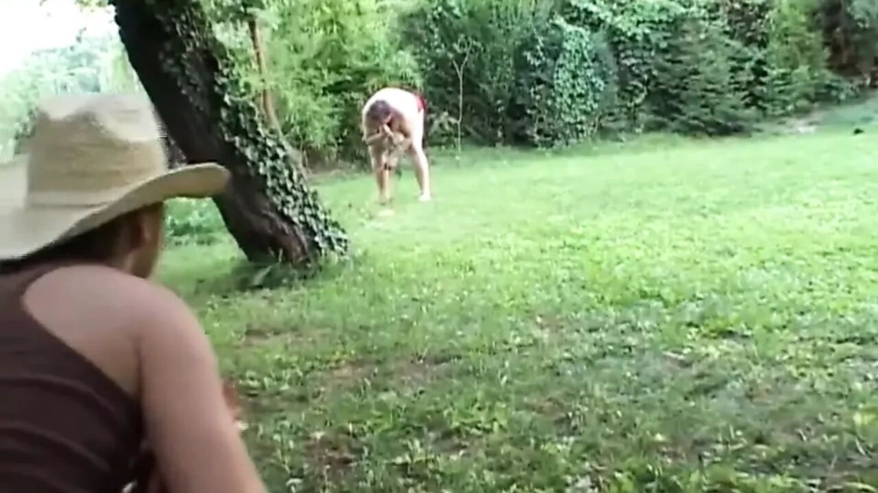Ugly fat milf fucking in the garden