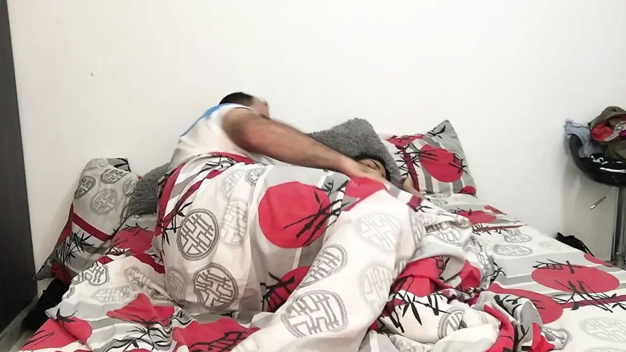 I give my husband's dick a blowjob and we make horny video.