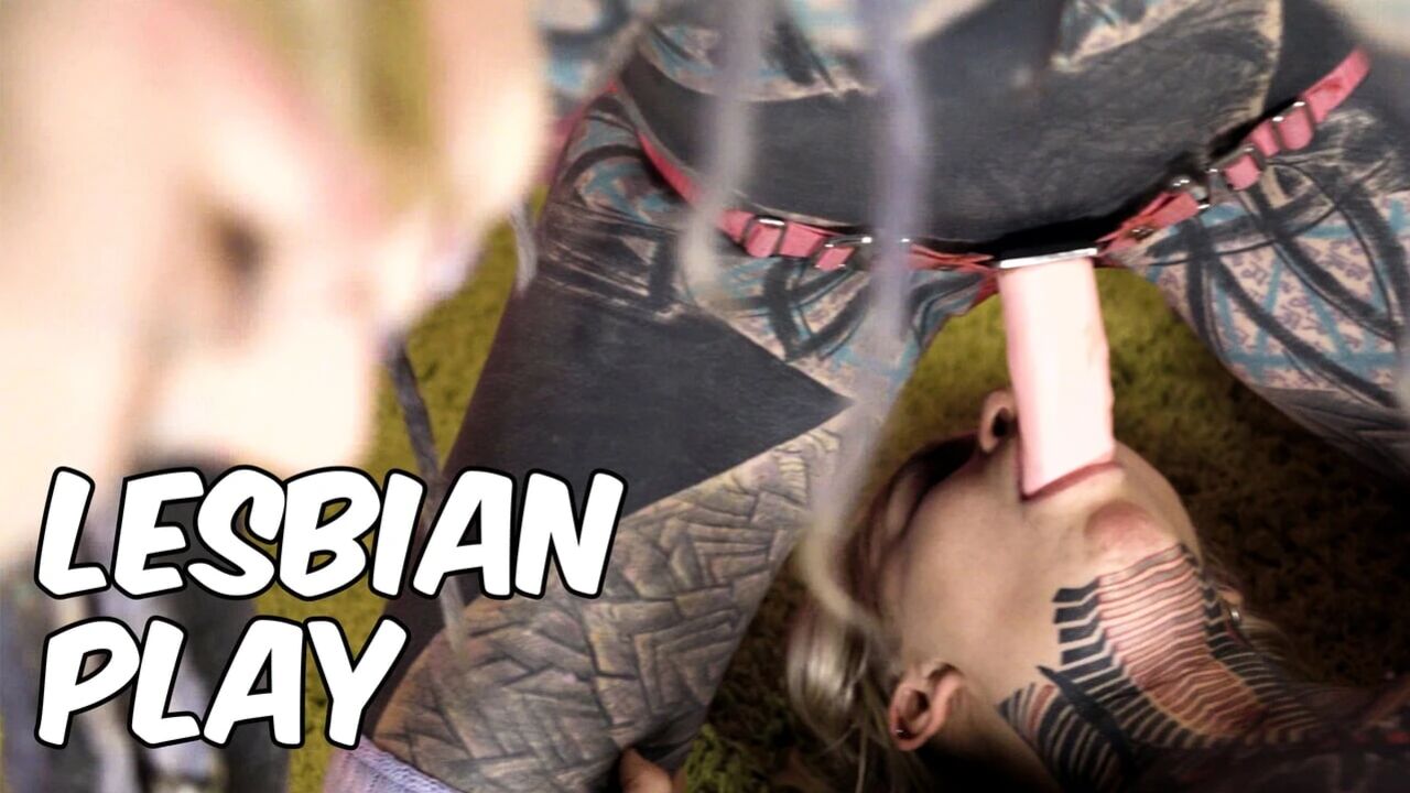 Tattooed ALT girls having wild lesbo fun with strap on