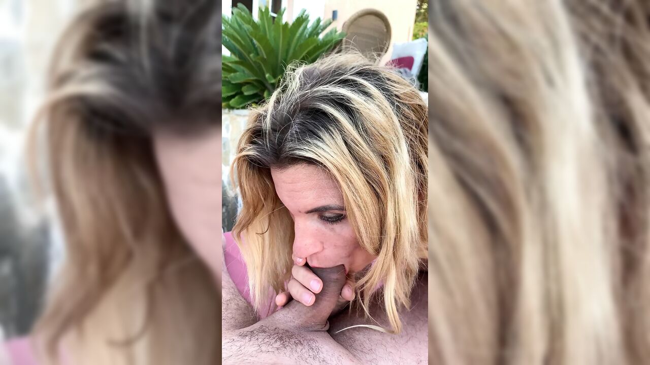 Blonde MILF Sucking a Dick in POV
