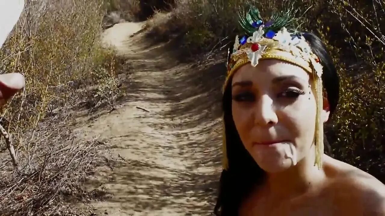 Hot brunette loves to suck cocks outdoors