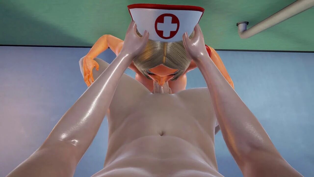 Hospital Nurse in Hot Dress 3D Hentai - Tongue Licking Blowjob, POV Dick Teasing with Titfuck, Wall Irrumatio Ending in Facial