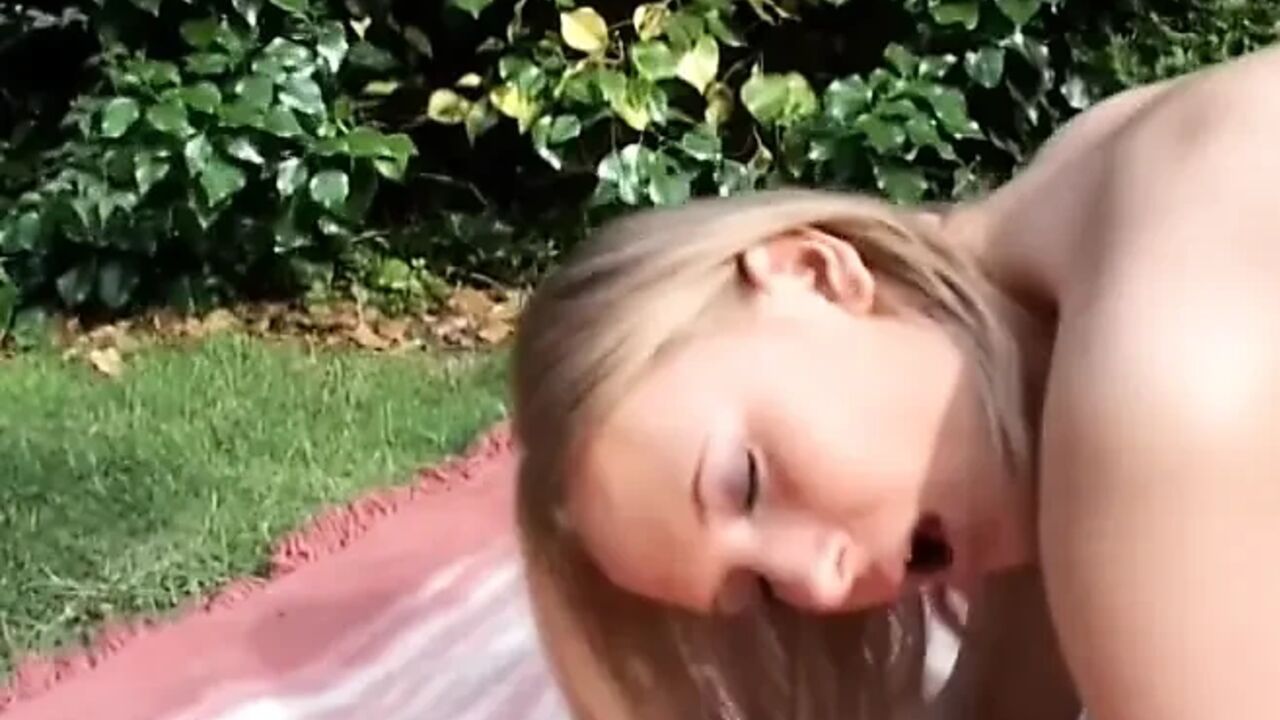 Fingered in the garden by the neighbor's daughter