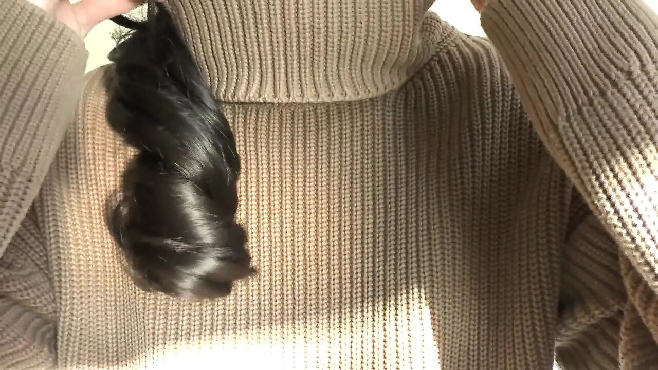 Cum on My Sweater! Lady Victoria Valente in a Thick Turtleneck Sweater