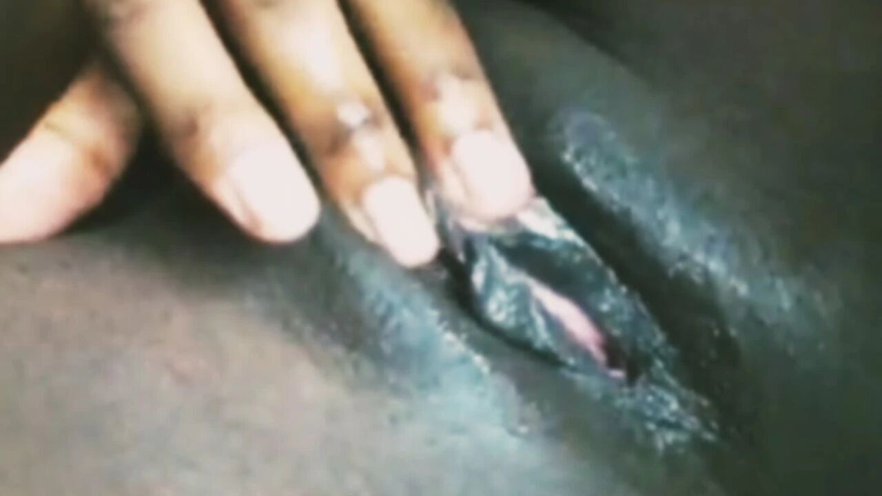 Ebony fingering herself - black pussy