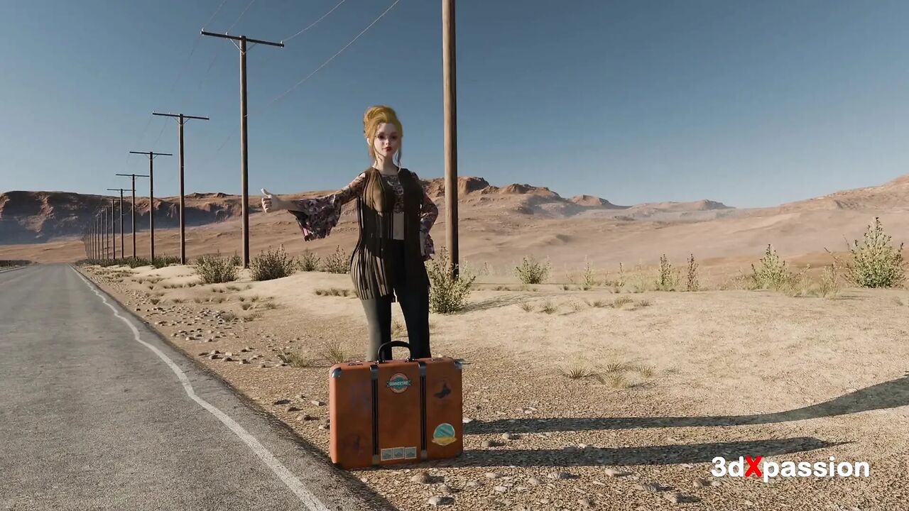 Roadside Sex Vibes in a Painted Van - Sloppy Blowjob, Reverse Cowgirl, Missionary & Cumshot