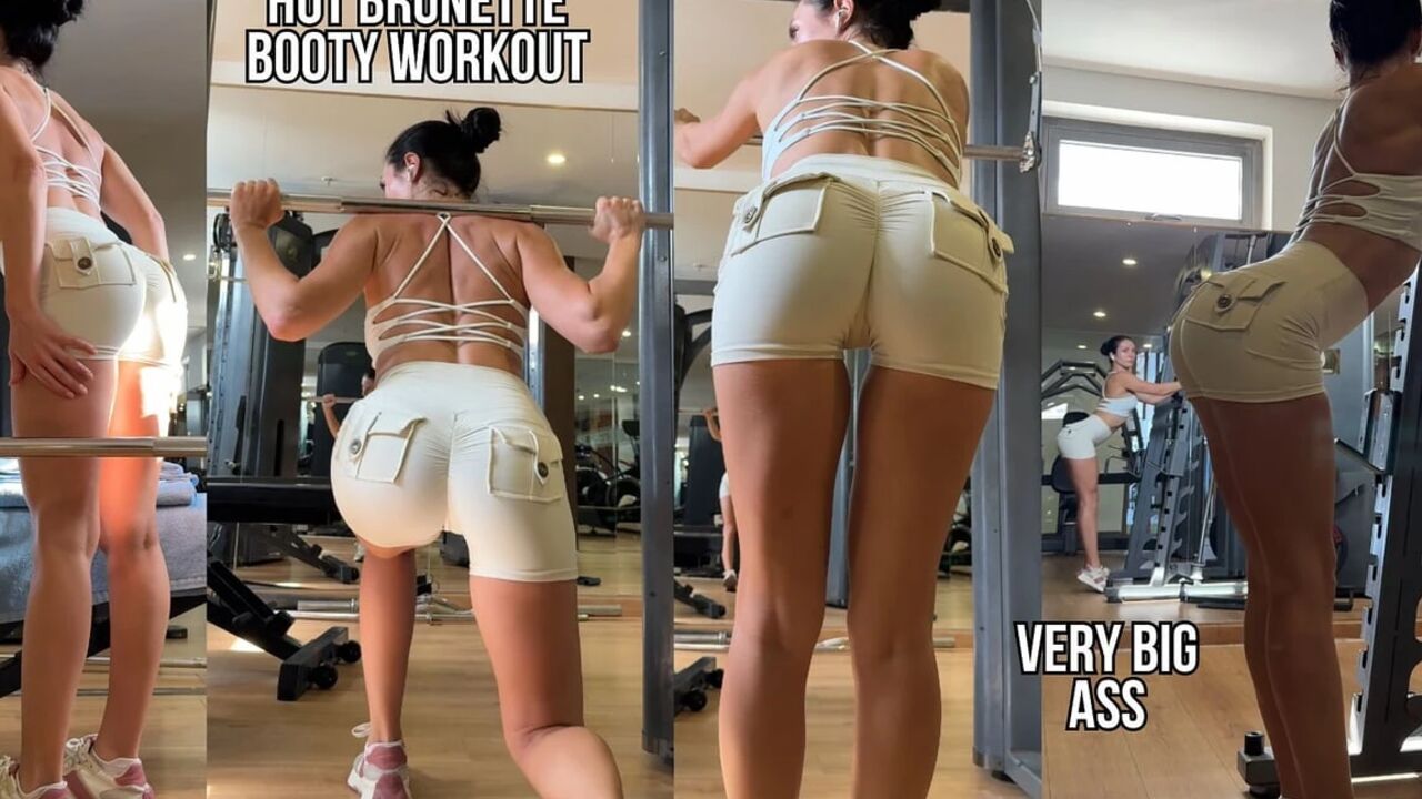 Big Juicy Ass Workout in Tight Shorts