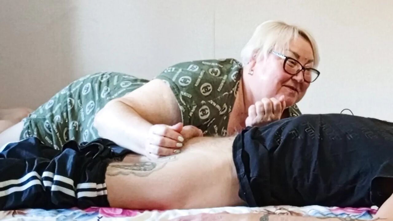 Neighbor swallows every last drop of cum