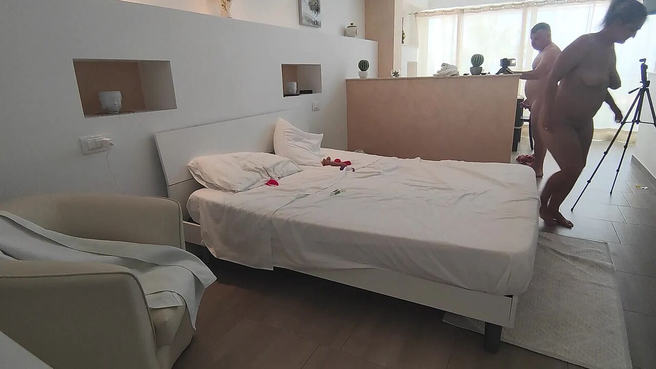 Stepmother on vacation gets fucked by her stepson while waiting for her cuckold husband.