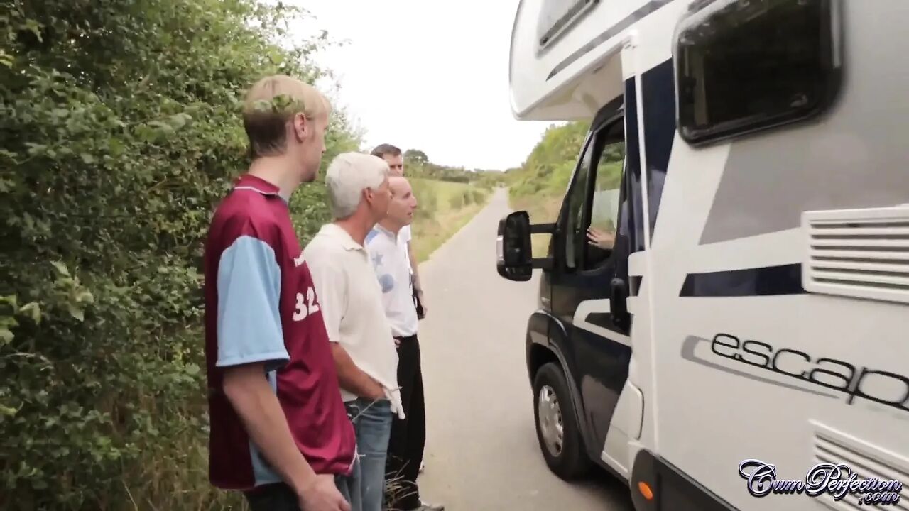 Bukkake in a motorhome