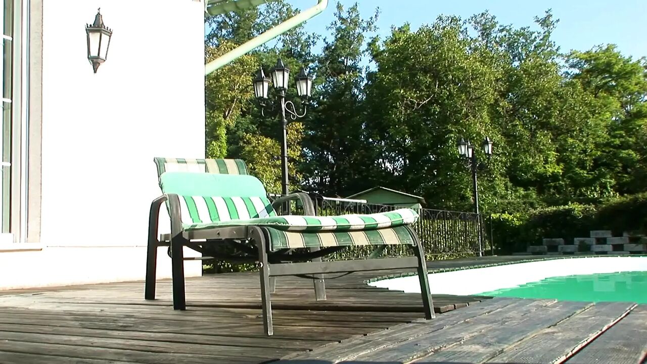 Ass fuck on the pool for the hot and sexy blonde MILF