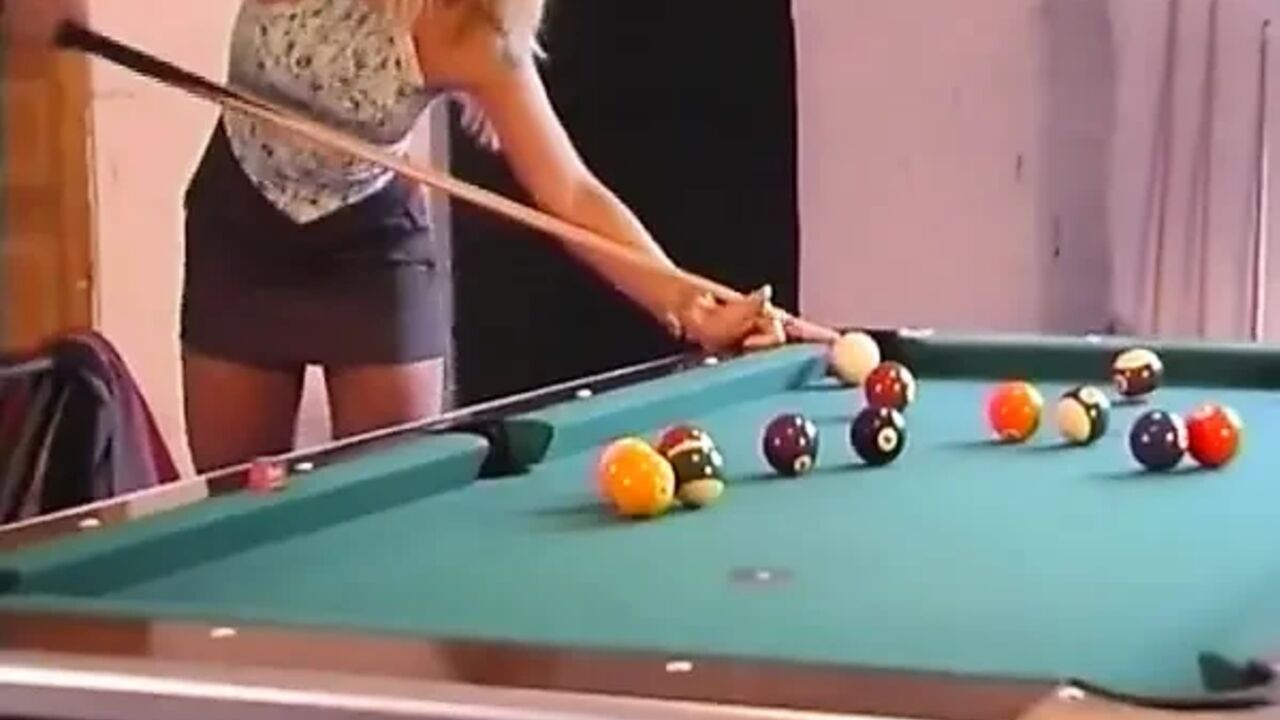 Blonde Babe From Germany Got Her Tight Pussy Whole Fucked on Pool Table
