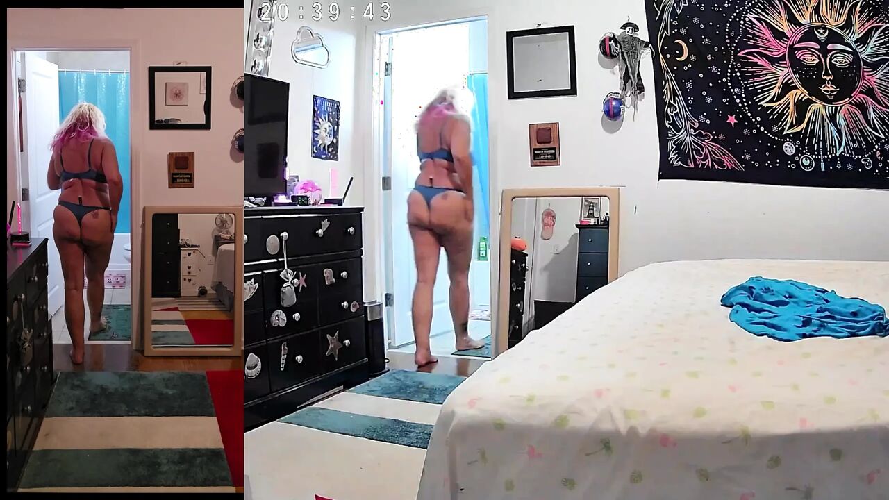 Oblivious woman undressing and more