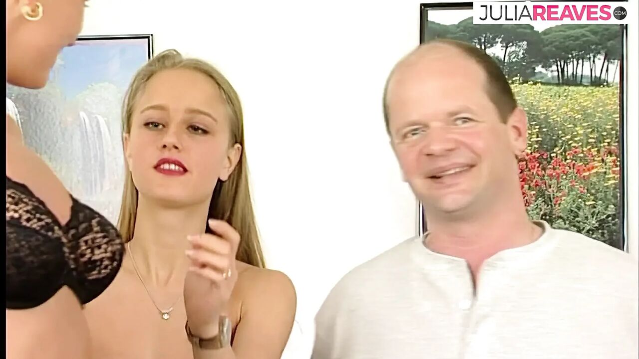 Lesbo blondes fuck hard with monster dildos