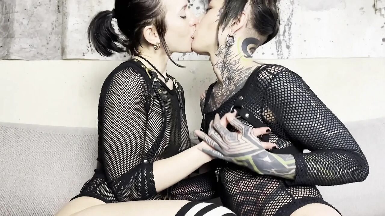 Fishnet, Boots and Strap-on Double Domination Pegging and Dildo Sucking by Chastity sub with Mixstress Vida and Peter Hooke