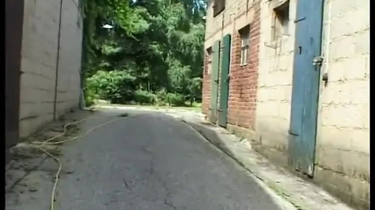 Blonde babe rides a big cock to a cumshot in the backyard