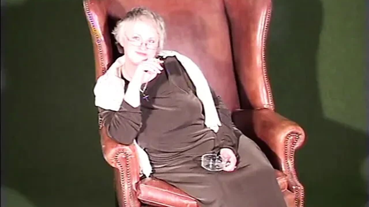 Glamorous spex gilf smoking a cigarette and teasing solo