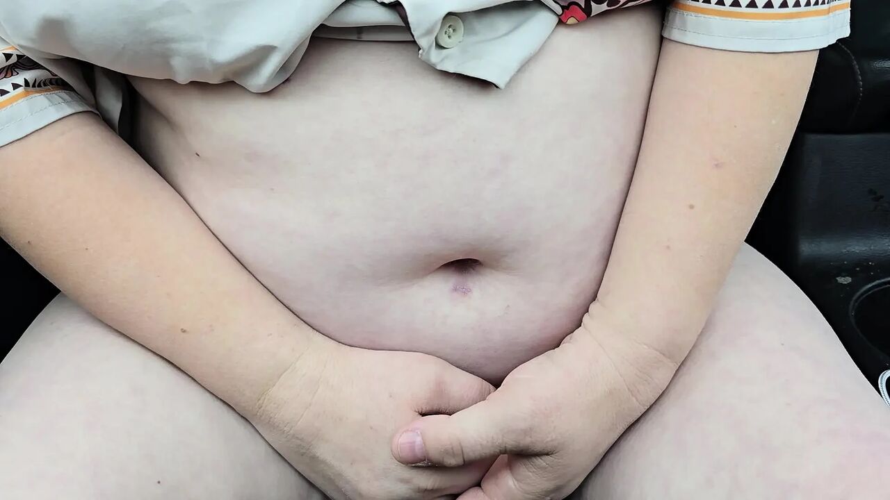 Whore Sitting on Large Toys and Cumming in Her Car in a Public Parking Lot