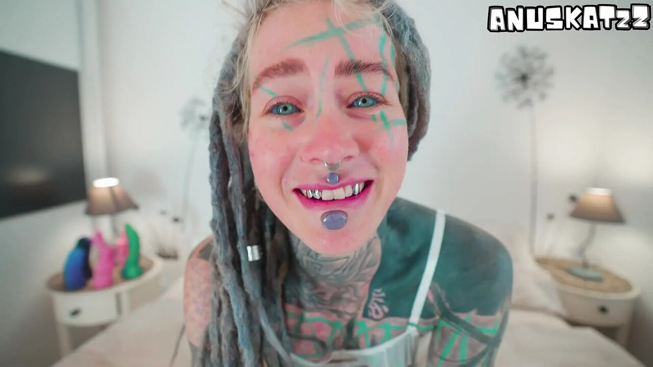 Heavily Ink'd TEEN Self fucking Big Toy