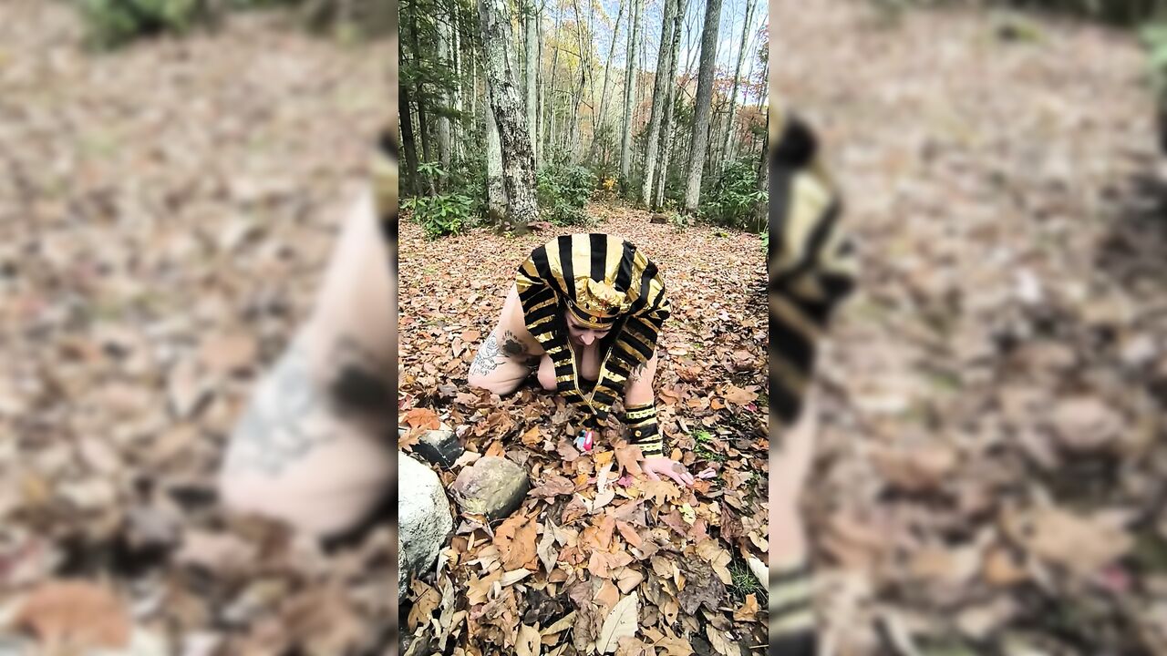 What's This Whore Doing in Those Leaves? on Her Knees?
