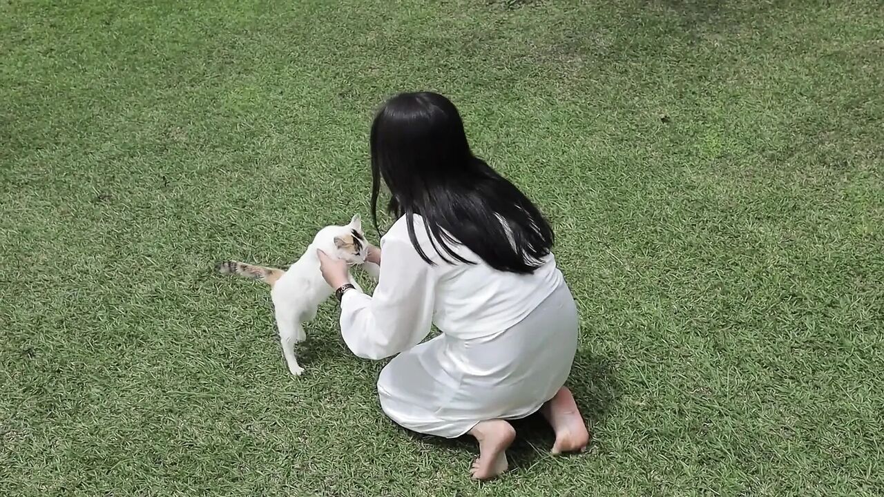 My First Public Video, Masturbate in My White Satin Dress