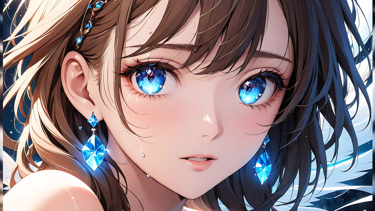 Ethereal Emotion - Ai Girl with Glowing Tears in an Intimate Close-up