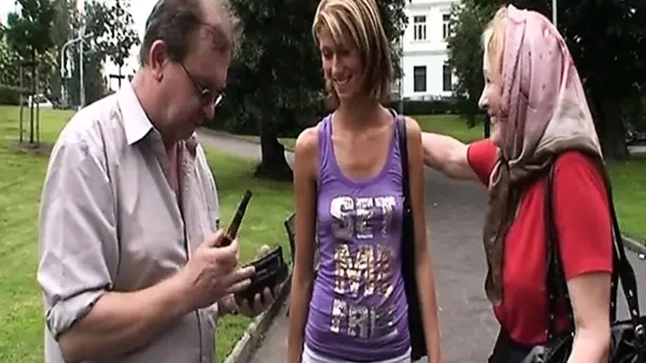 Slim Teen Joins an Elderly Couple in Sex