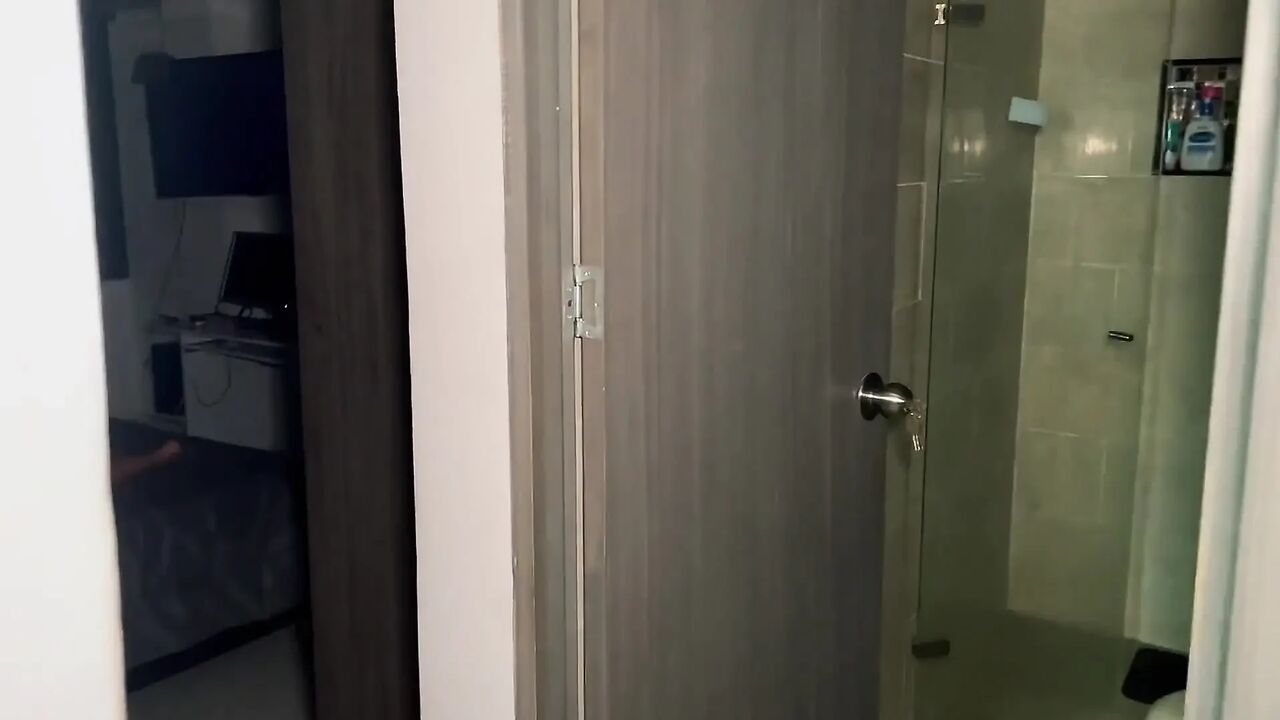 POV Camila Henao Leaves Her Room Open, Unable to Resist Seeing My Penis, Cum in Her Mouth