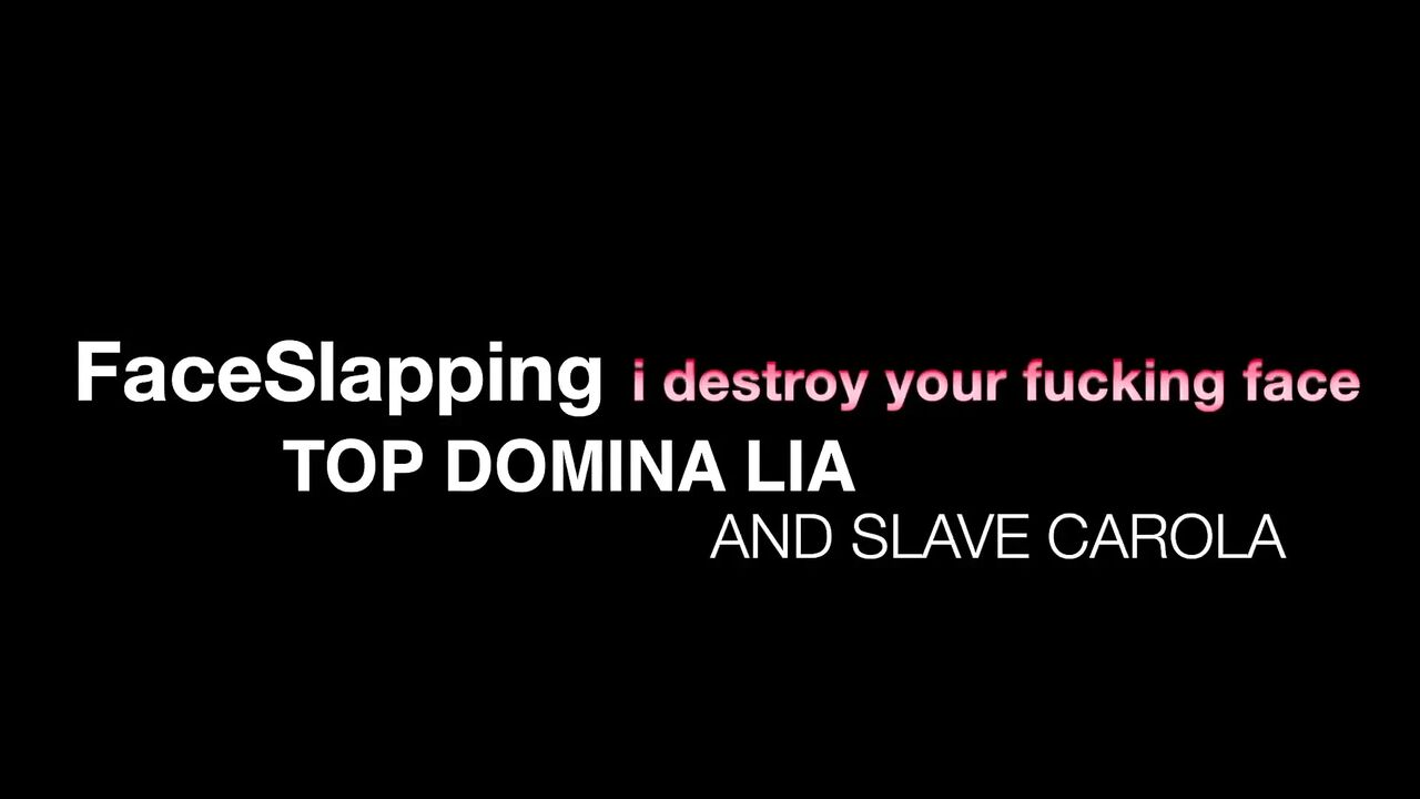 Faceslapping mega slaps by domina lia and her slave Carola
