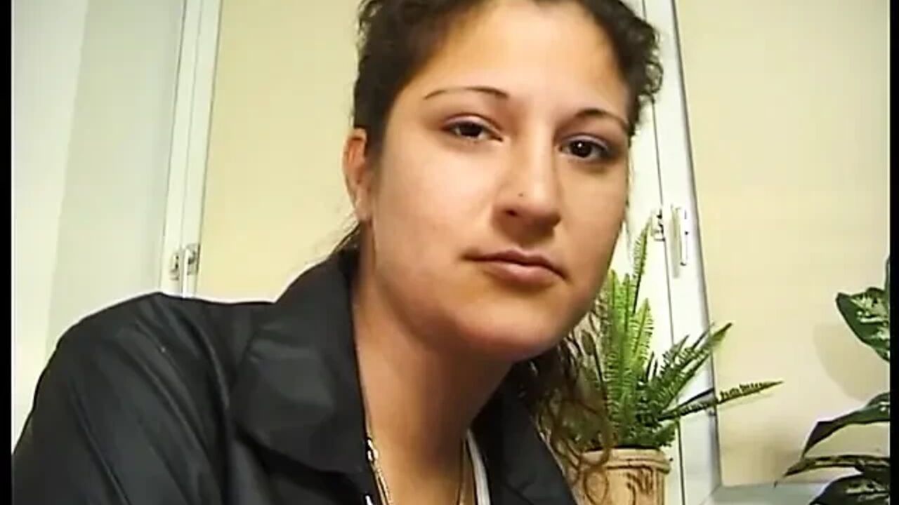 Young brunette bitch fingered while blowing dick