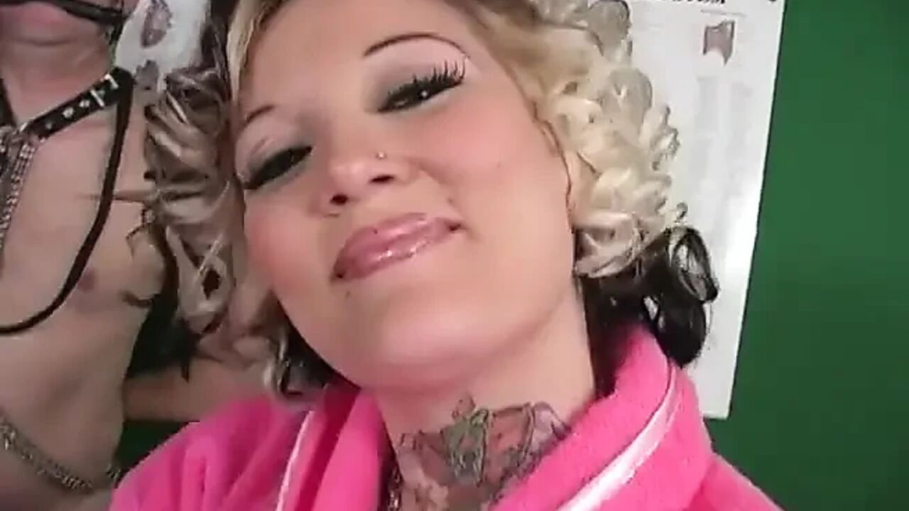 Cuckold in chastity device waits to eat black cum from Candy Monnroe's body