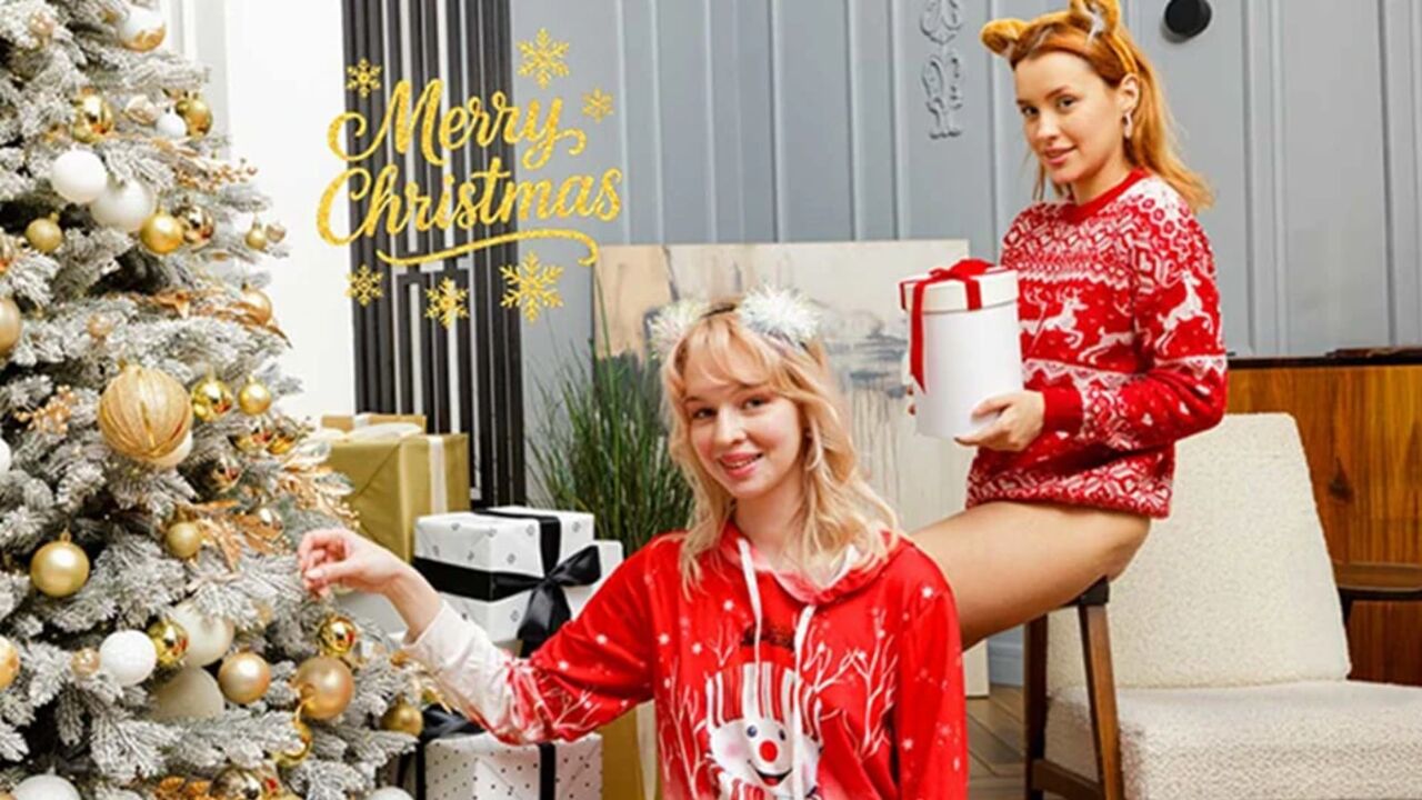 Christmas is surely fun for these two hot babes at ClubSweethearts