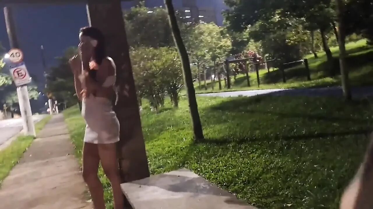 Risky Masturbating At The Bus Stop Next To The Beautiful Stranger!