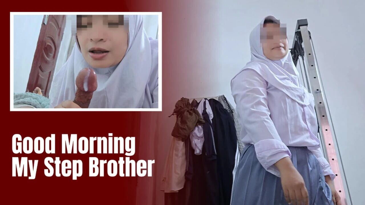 Asian Hijab Girl Shocked to See A Morning Wood From Her Step Brother - Minokiiko