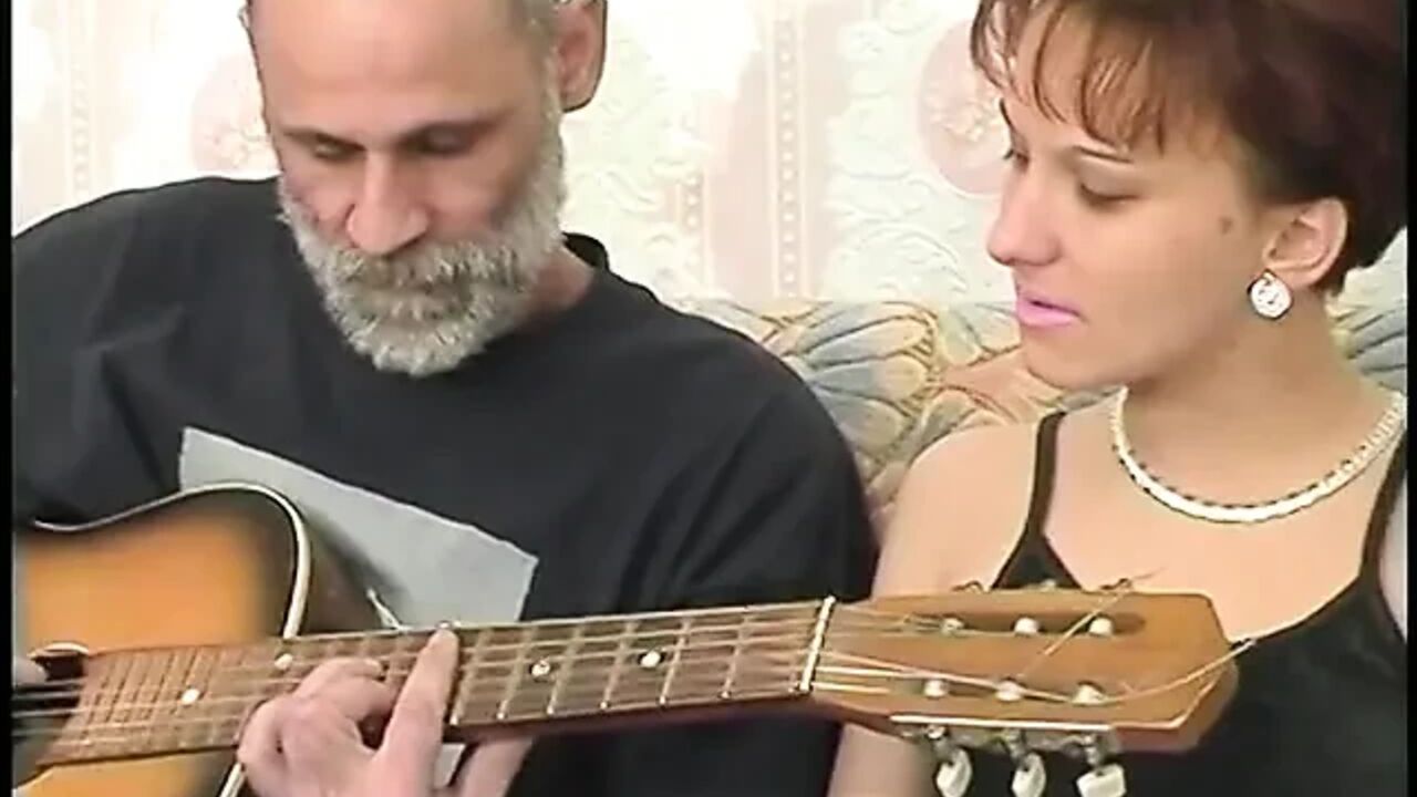 Hot girl gags on grandpas monster cock then rides it like a star