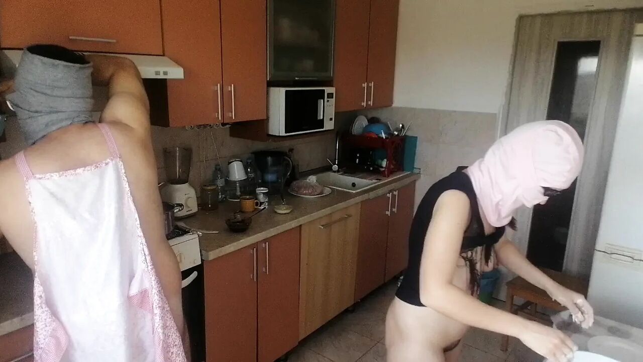 Amateur couple having crazy sex in the bedroom.