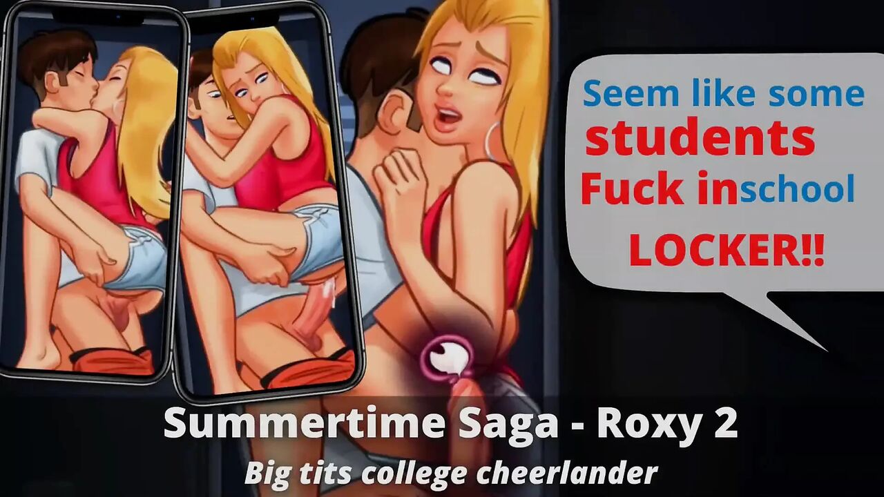 She doesn't care about creampie. She is so horny when they hiding in the college locker. (Summertime Saga - Roxy 2)