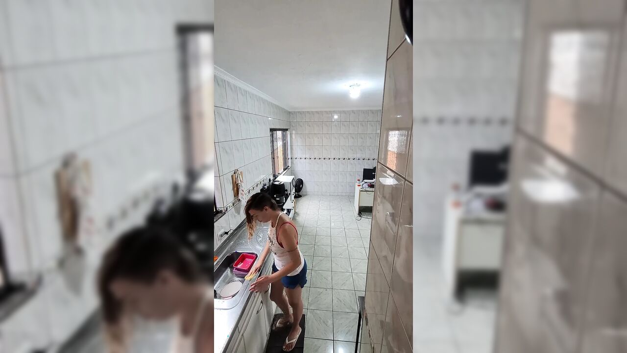 Maid takes off her clothes and accepts a facial for extra.