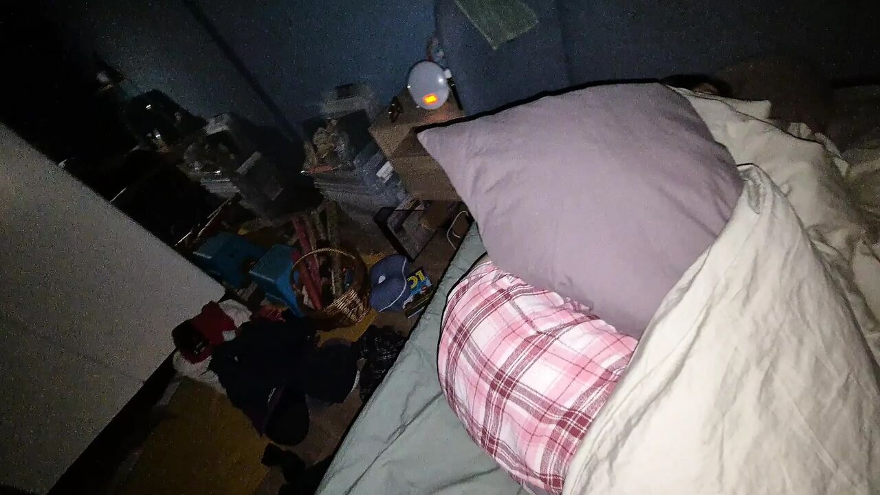 Woke her up to join my autofellatio session