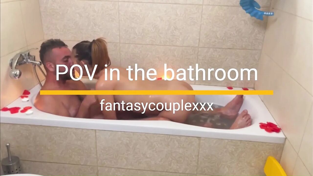 POV. Blowjob in Bathroom. Cum in Mouth