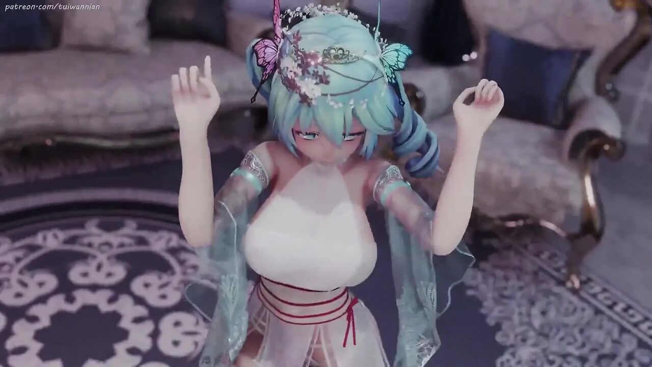 [mmd] 初音 (g)i-dle - Queencard Queen; Fetish Uniforms; Striptease; Busty; Jiggle
