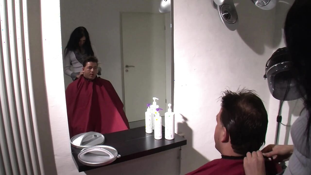 Sexy Hairdresser Fucks with Client
