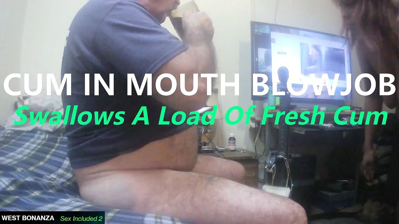 Cum in Mouth Blowjob - Swallows a Load of Fresh Cum