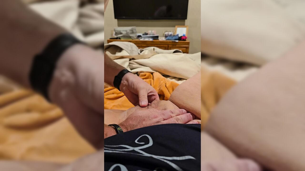 Wife gives me a drink for my hard work, then I fuck her and put a dildo in her ass.